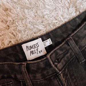 Black straight leg mom jeans